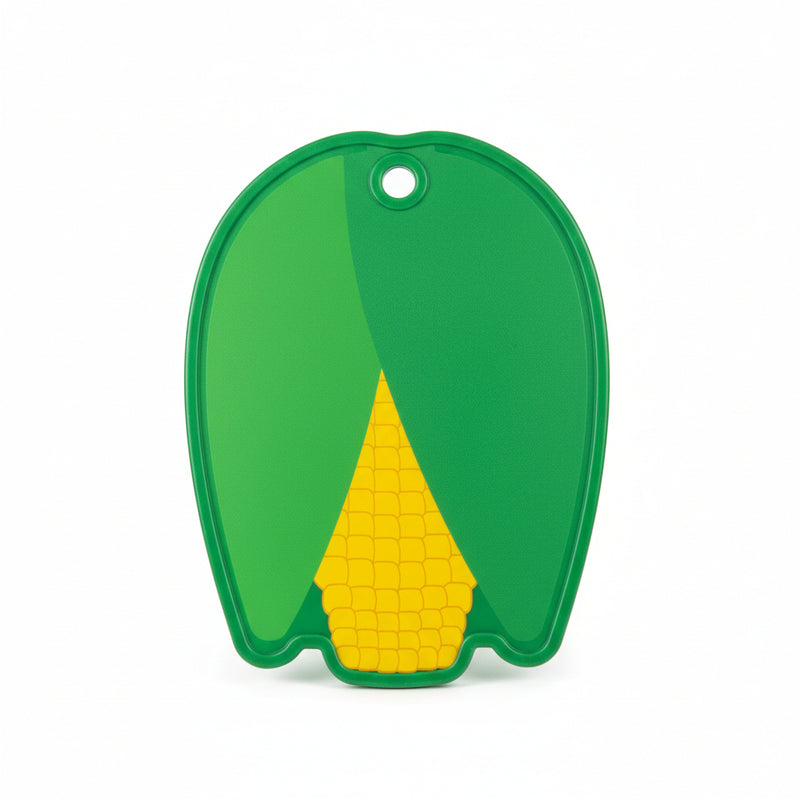 Plastic Cutting Board with Corn Design – Green PP Kitchen Chopping Board