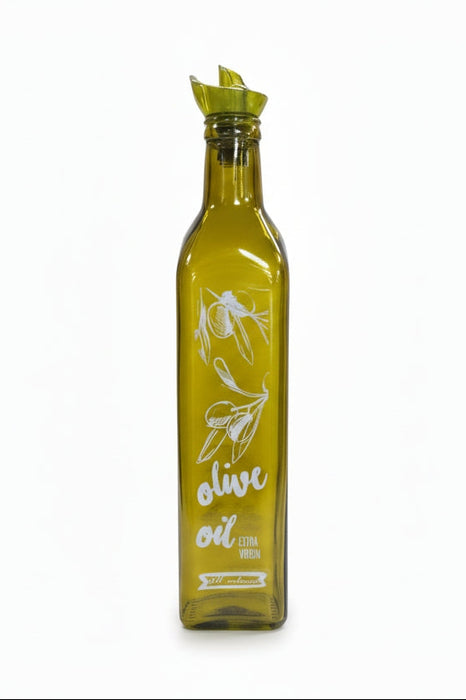 Decorated Glass Olive Oil Bottle – Regent Square 500ml