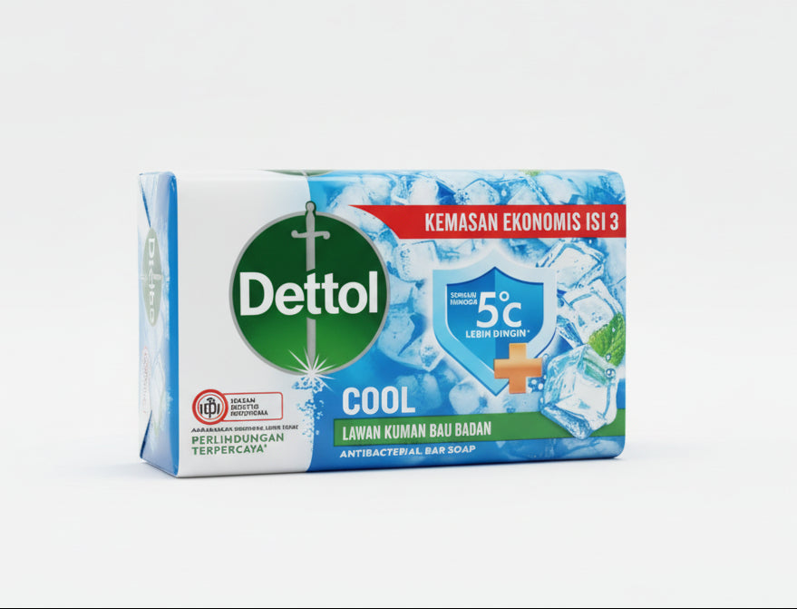 Dettol Cool Antibacterial Bar Soap – Menthol Freshness & Germ Protection 300g
