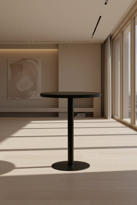 Modern Matte Black Round Bistro Table