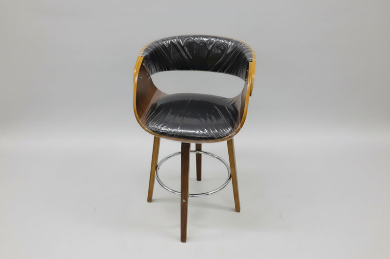 Design-Hocker mit Walnussfurnier (umlaufend)