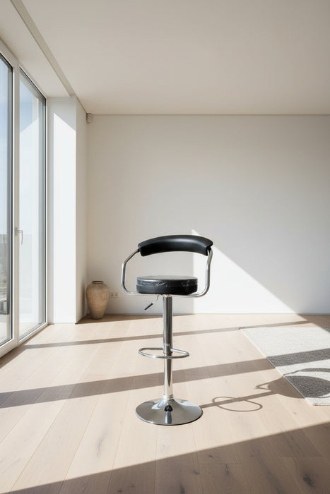 Modern Curved Wood Bar Stool