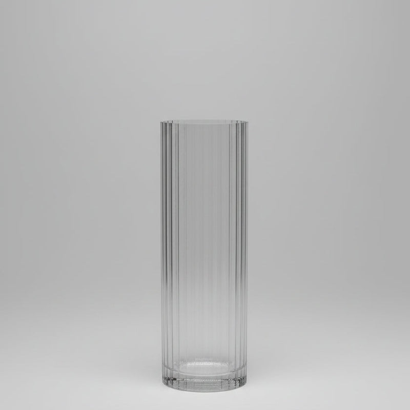 Ribbed Glass Cylinder Vase