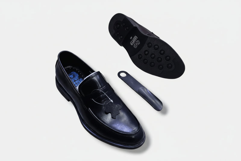 Men's Black Leather Penny Loafers Shoes size 40-45