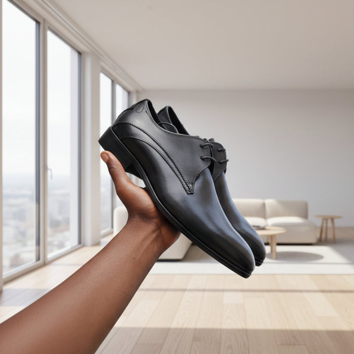 Men's Classic Black Derby Shoes Size 40-45