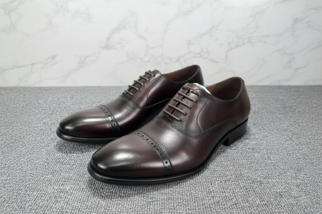 Franco Banetti Brown Leather Oxford Shoes Size 40-45