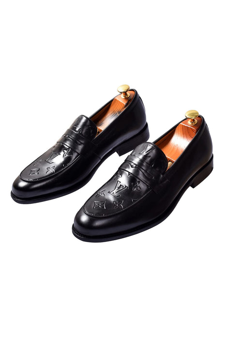 Premium Patterned Black Loafers Size 40-45