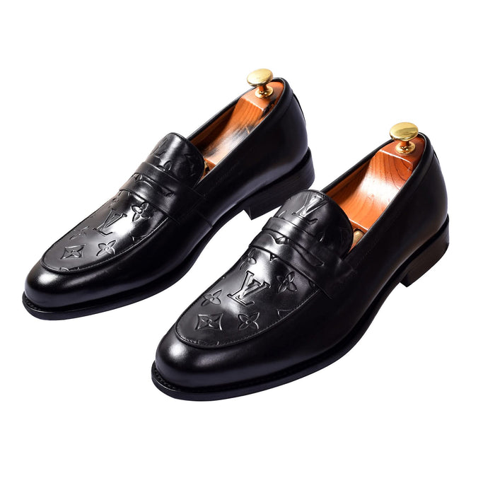 Premium Patterned Black Loafers Size 40-45