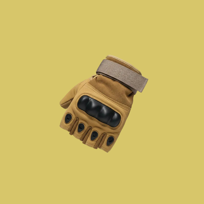 Khaki Tactical Half-Finger Gloves