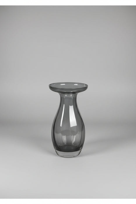 Ribbed Glass Trumpet Vase