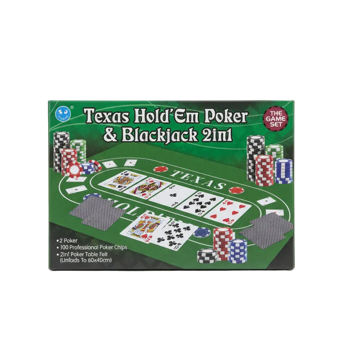 Texas Hold’Em Poker & Blackjack 2in1 Game Set.