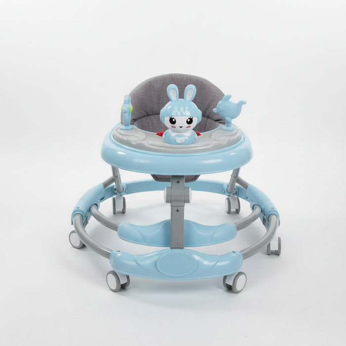 Rabbit-Themed Interactive Baby Walker (Light Blue)