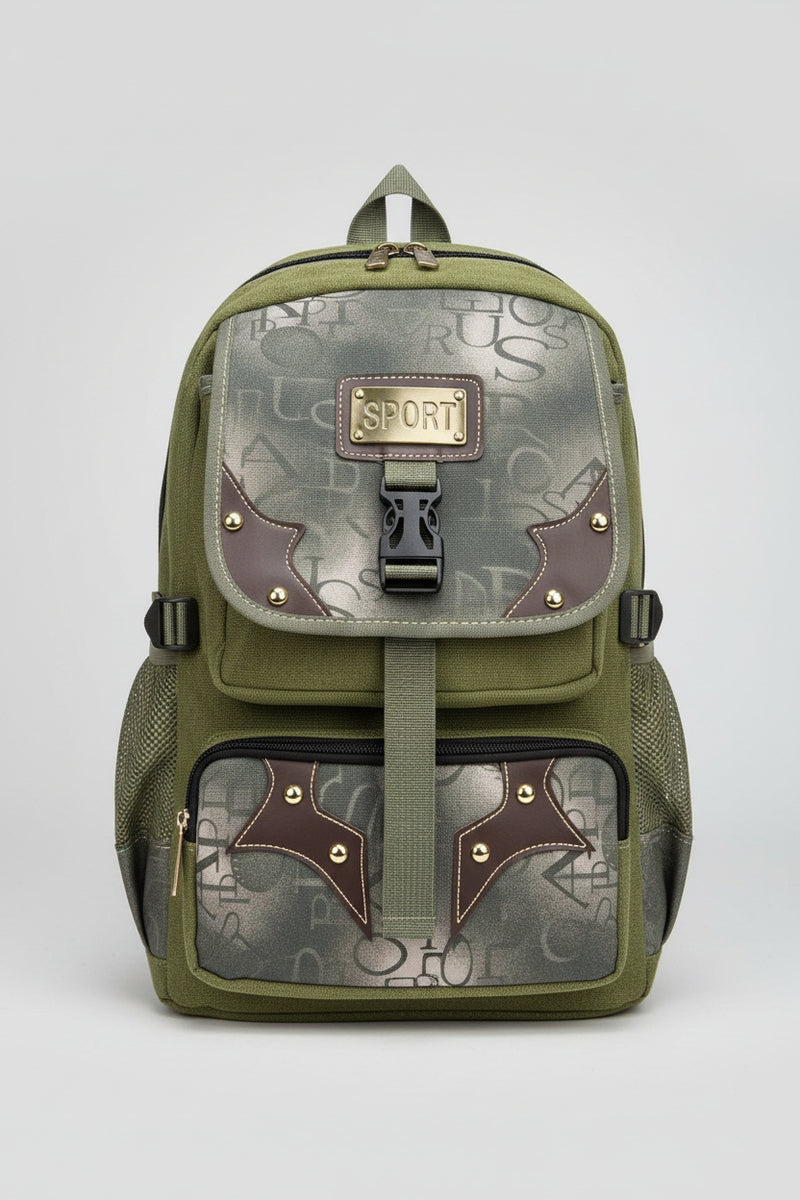 Sport Canvas Backpack (Olive Green)