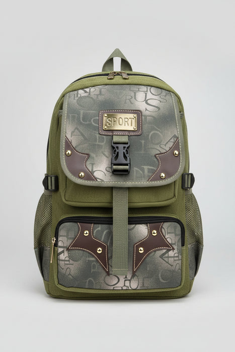 Sport Canvas Backpack (Olive Green)