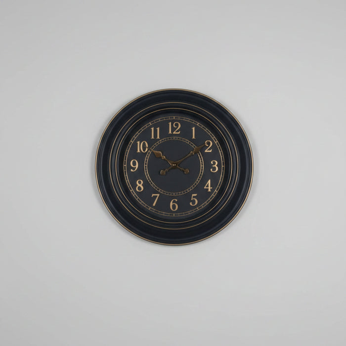 Black and Gold Round Wall Clock