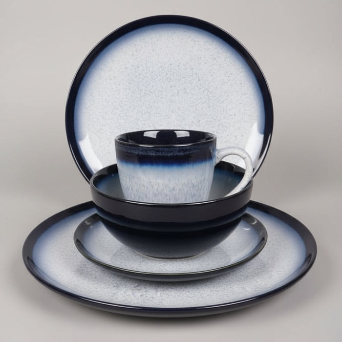 Nordic Blue Stoneware Dinnerware Set/24PIECES