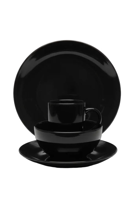 Black Glazed Ceramic Dinnerware Set/24pieces