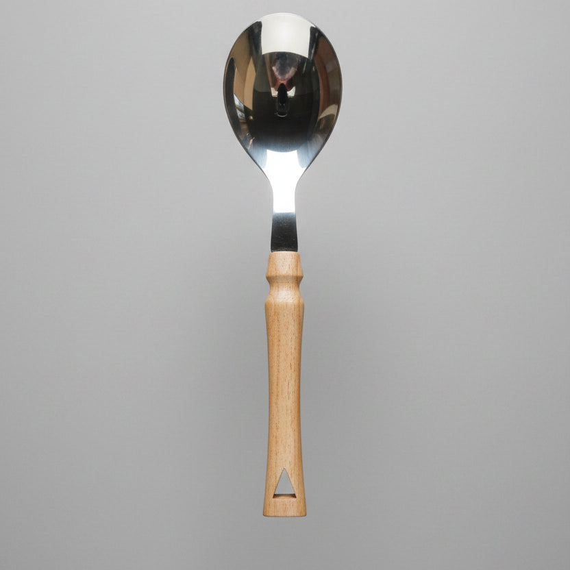 Stainless Steel Serving Spoon with Wooden-Look Handle — Murukali.com