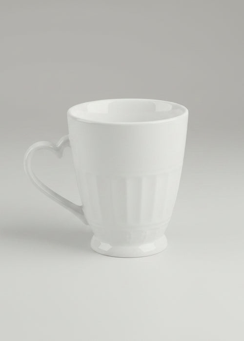 White Ceramic Mug with Fluted Base