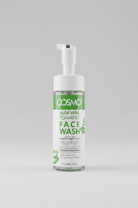 COSMO Aloe Vera Foaming Face Wash with Built-In Brush (175ml)