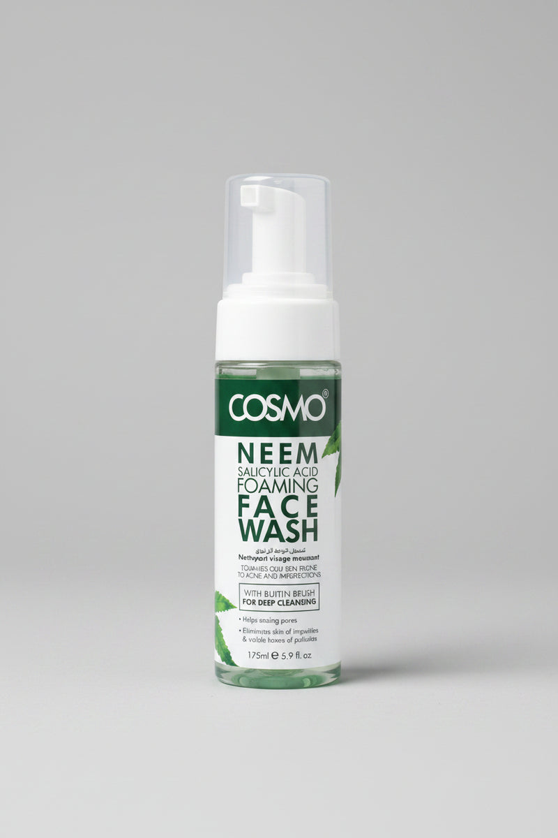 COSMO Neem & Salicylic Acid Schäumendes Gesichtswaschmittel mit integrierter Bürste (175ml)