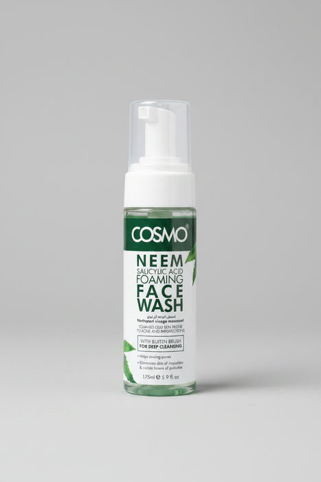 COSMO Neem & Salicylic Acid Foaming Face Wash with Built-In Brush (175ml)