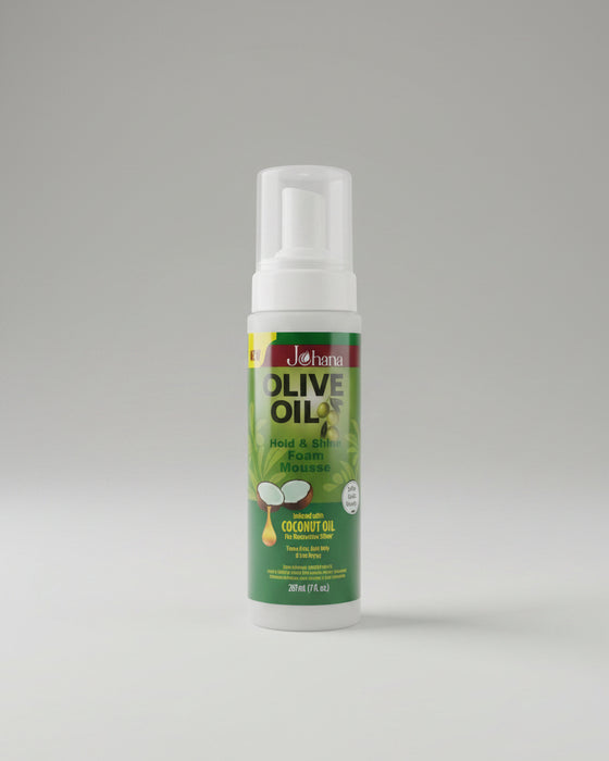 Johana Olive Oil Hold & Shine Foam Mousse (207ml)