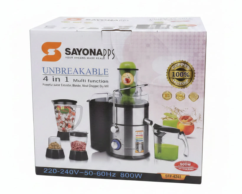 Sayona Apps 4 in 1 Multi-function Unbreakable Juicer Extractor