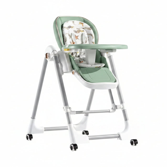 Adjustable Folding Baby High Chair with Wheels
