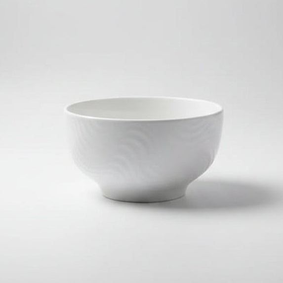 Textured White Ceramic Bowl