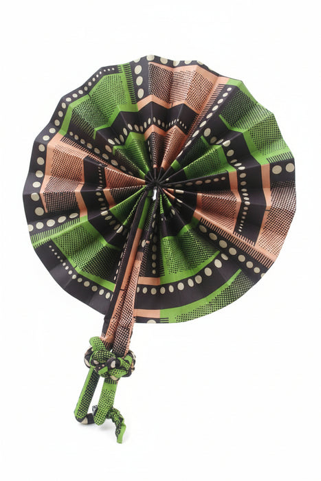 Handmade African Print Folding Hand Fan (Ankara / Kitenge Fabric)