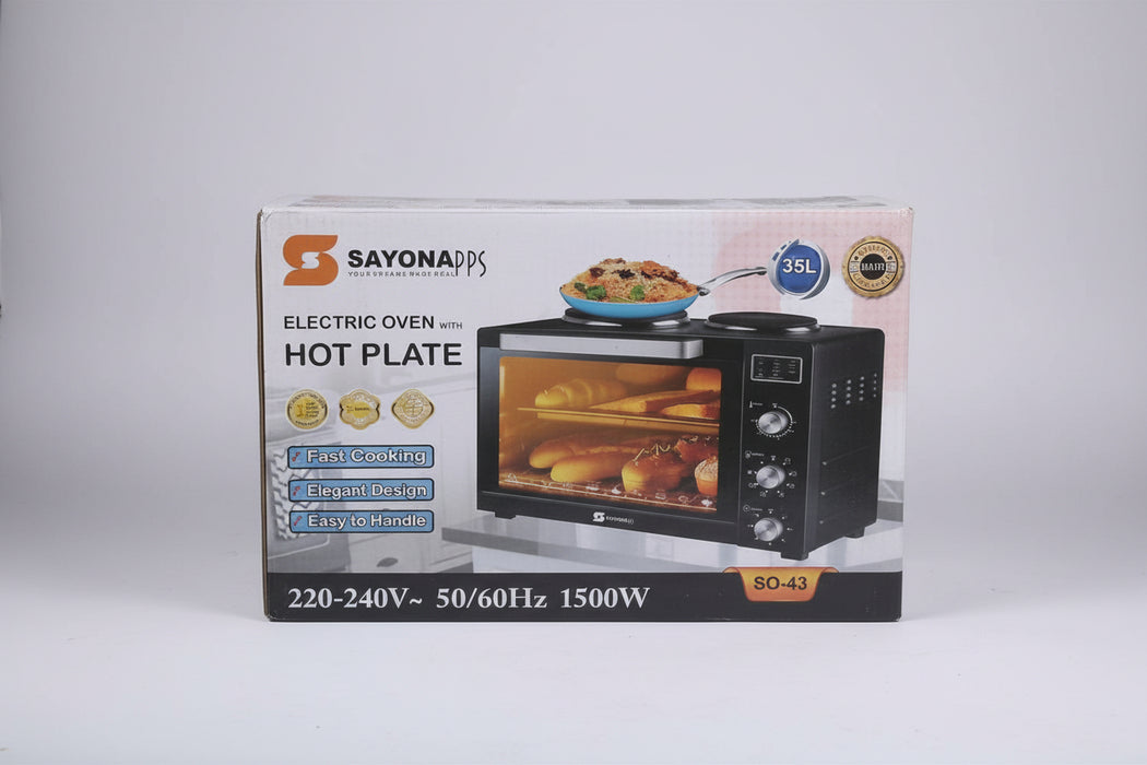 Sayona Apps 35L Electric Oven with Hot Plate