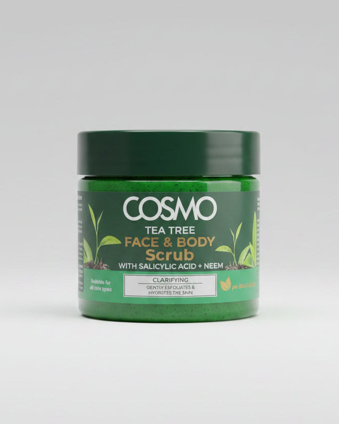 Cosmo Teebaum Gesichts- & Körperpeeling mit Salicylsäure + Neem (500ml)