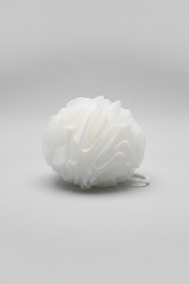 Premium Mesh Bad Lilie Pouf Duschloofah - Weiß