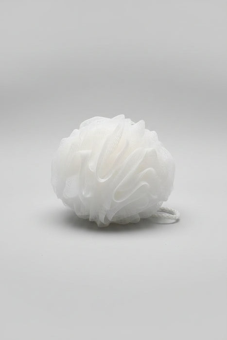 Premium Mesh Bath Lily Pouf Shower Loofah - White