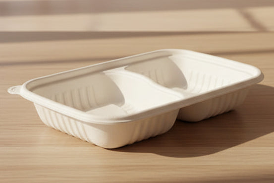 2-Compartment Disposable Food Container 1pc