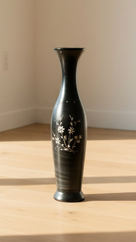 Elegant Black Floral Vase