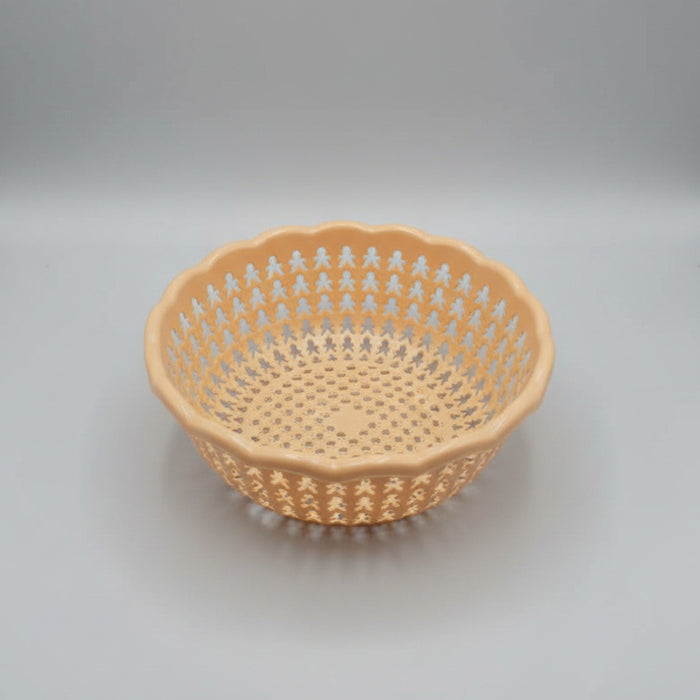Round Plastic Perforated Kitchen Basket / Colander Bowl