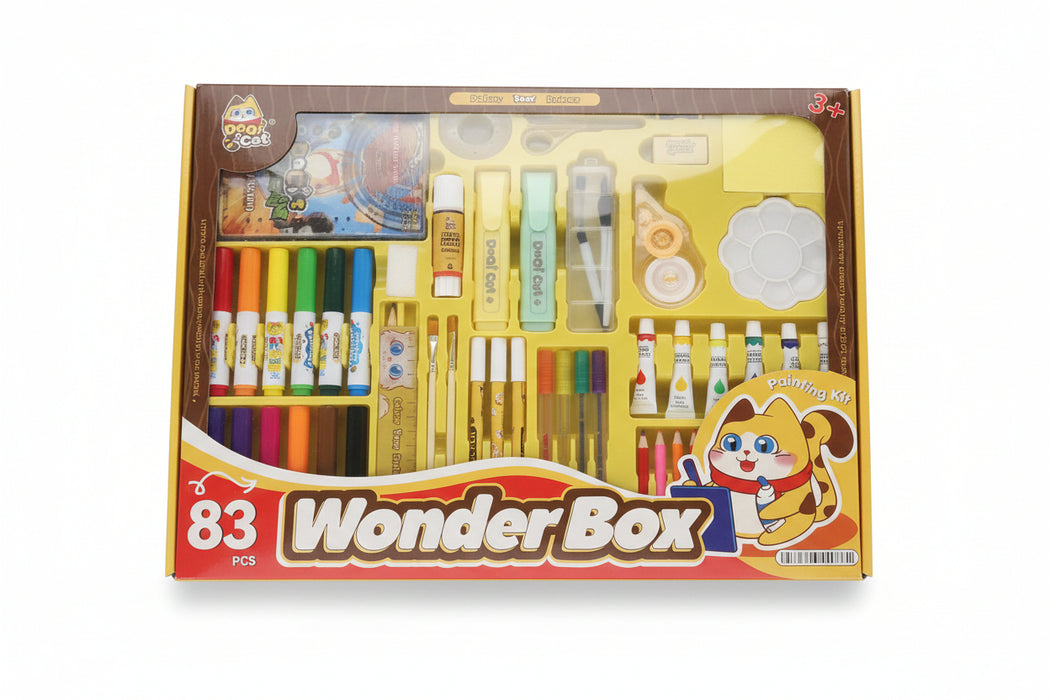 Dool Cat Wonder Box Kids Art, Painting & Stationery Kit (83 Pcs)