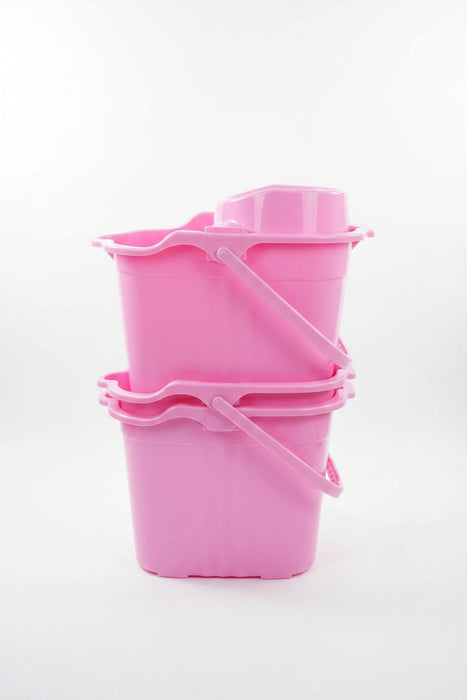 Plastic Mop Bucket with Wringer set of 3 Pink