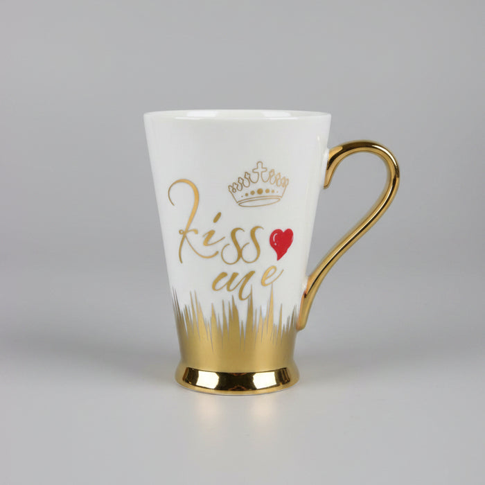 Elegant Ceramic "Kiss Me" Mug