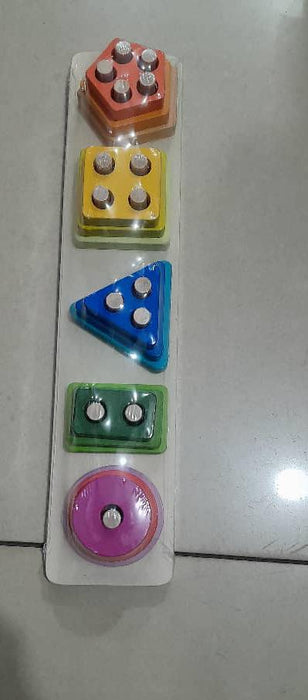 Montessori Wooden Geometric Shape Sorting and Stacking Puzzle Toy
