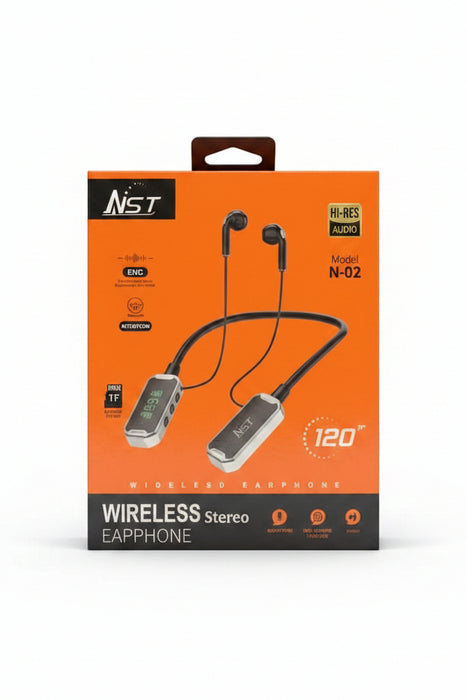 NST N-02 Wireless Stereo Neckband Earphones