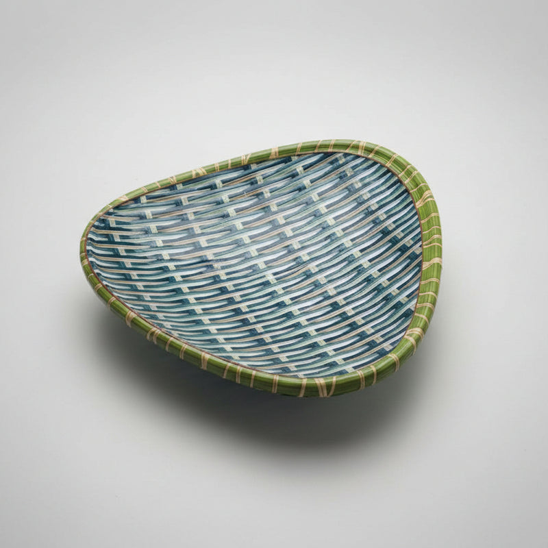 Woven Pattern Triangular Melamine Serving Platter