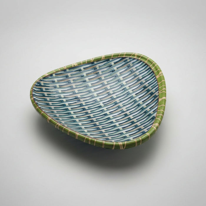 Woven Pattern Triangular Melamine Serving Platter