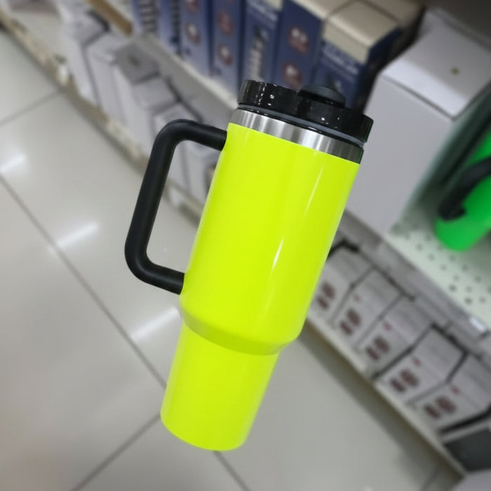 Neon Yellow Insulated Travel Tumbler 1L