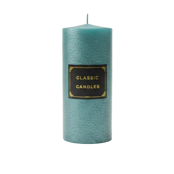 Classic Teal Pillar Candle