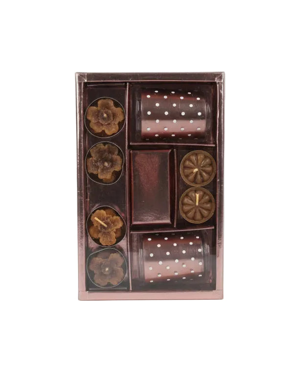 Decorative Flower Tealight Candle Holder Gift Set