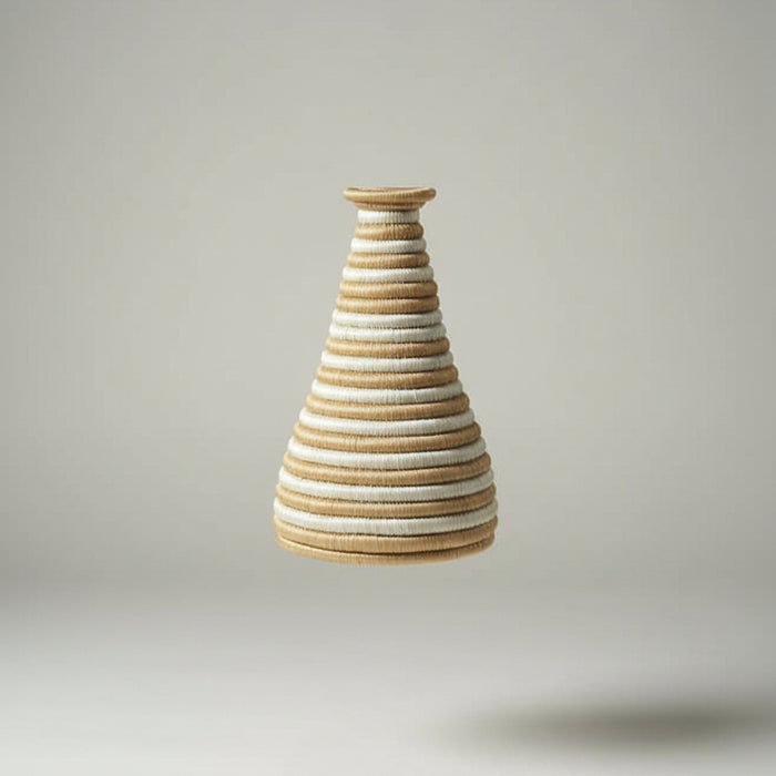 traditional hand-woven Agaseke-Style Decorative Vase