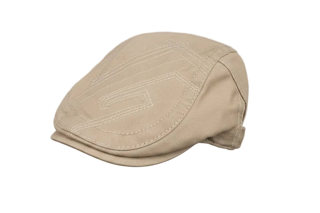 Classic Khaki Cotton Flat Cap